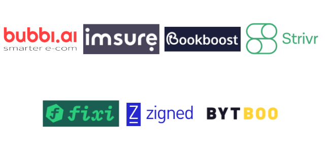 the logotypes of the 7 companies listed in the article.